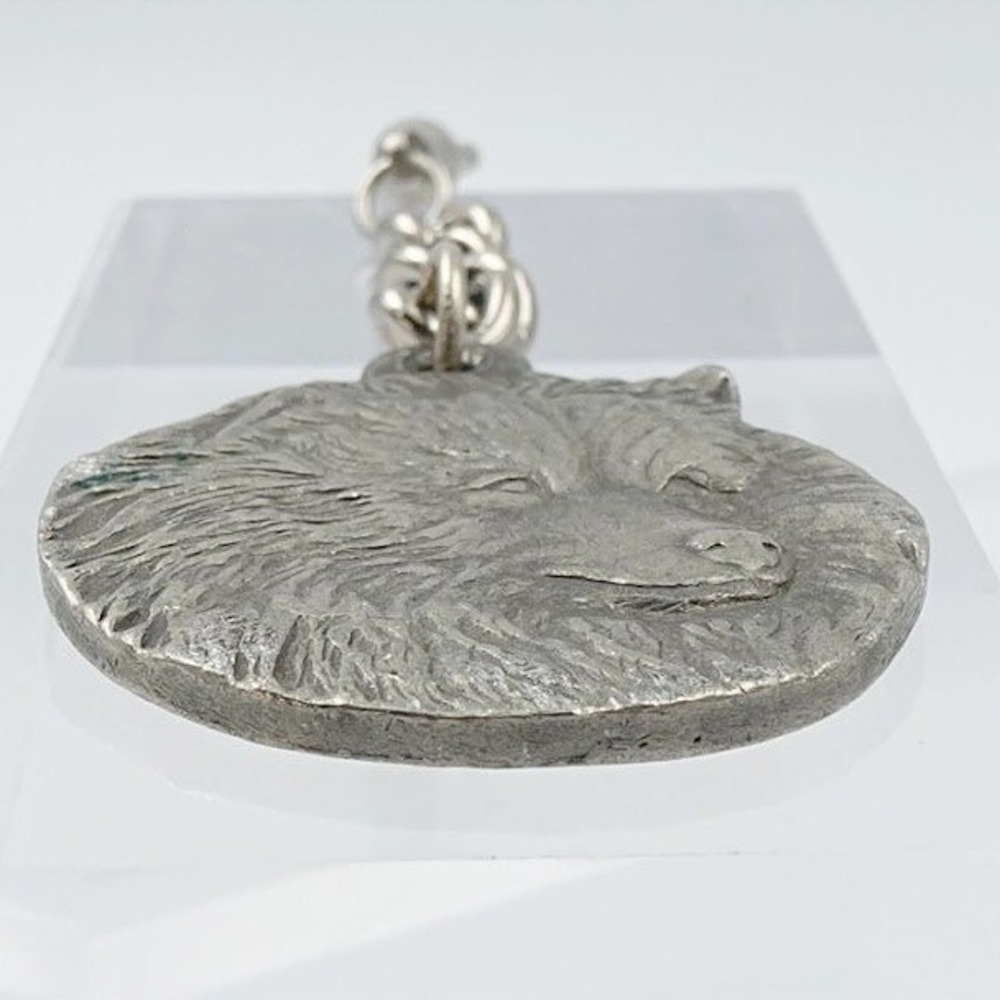 Vintage 1983‎ Rawcliffe Pewter I Love My Keeshond Dog Keychain Pet Lover - Picture 9 of 10
